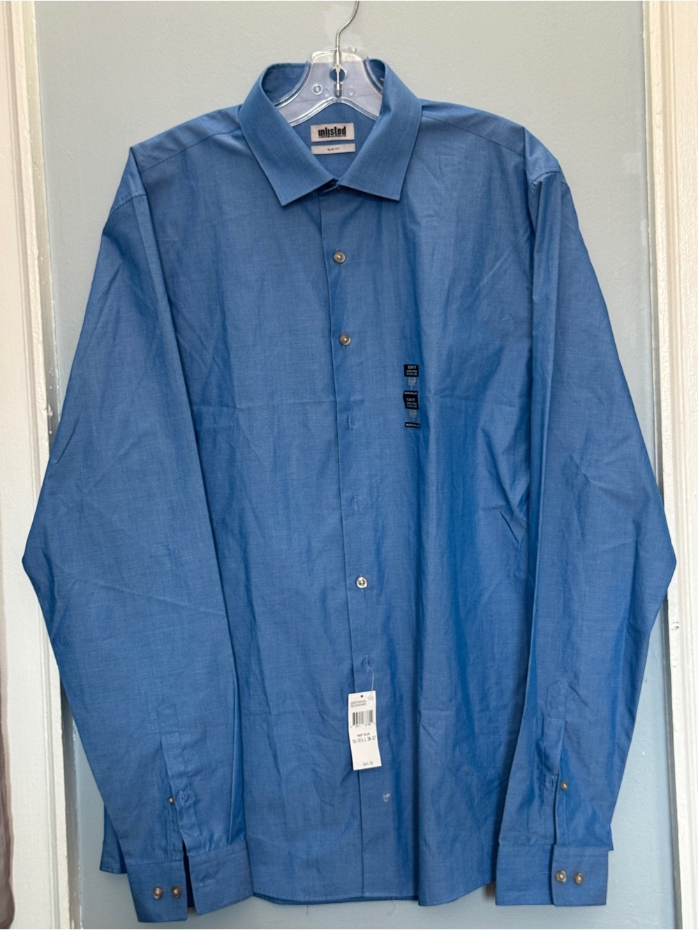 NWT Unlisted by Kenneth Cole Men’s Slim Fit Hazy Blue Dress Shirt 16-16.5 36/37